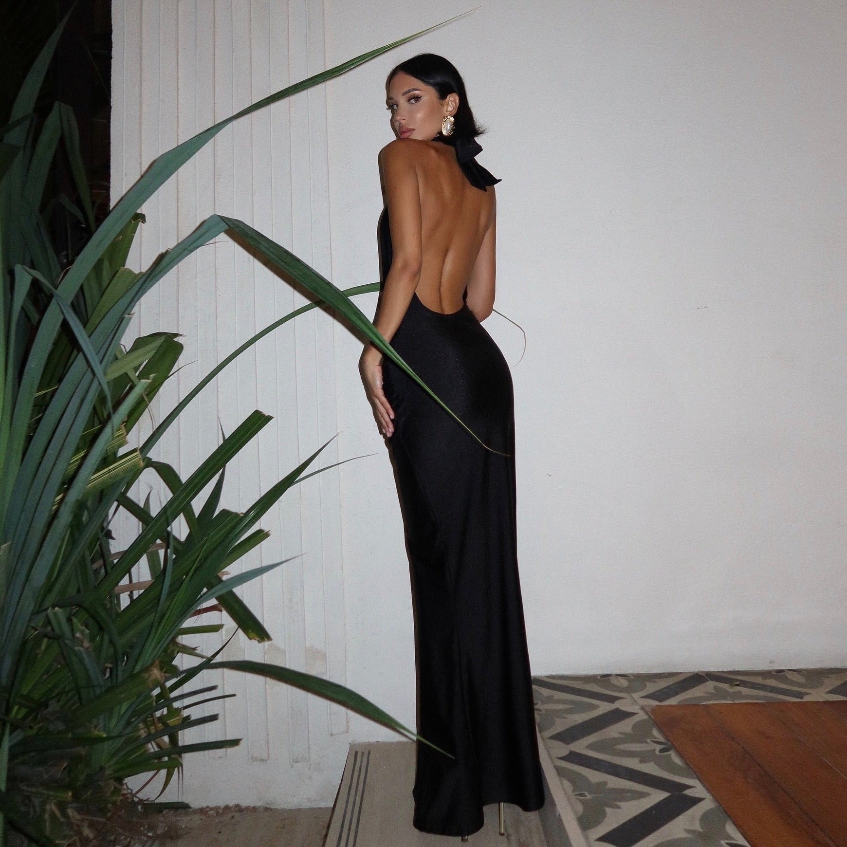 Only Invites Halter Backless Maxi Dress