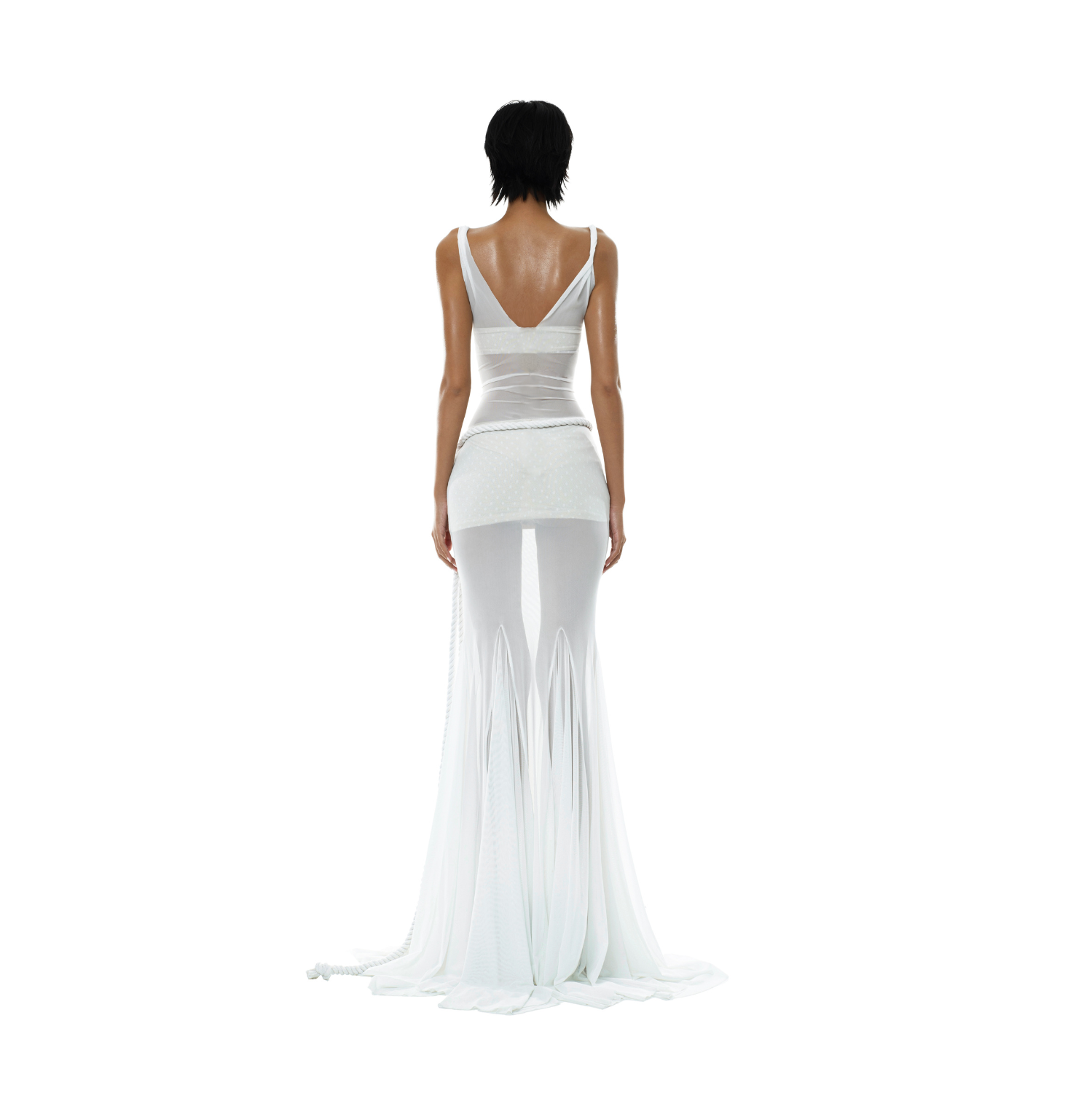 Kaia Mesh Maxi Dress With Matching Bra & Skirt
