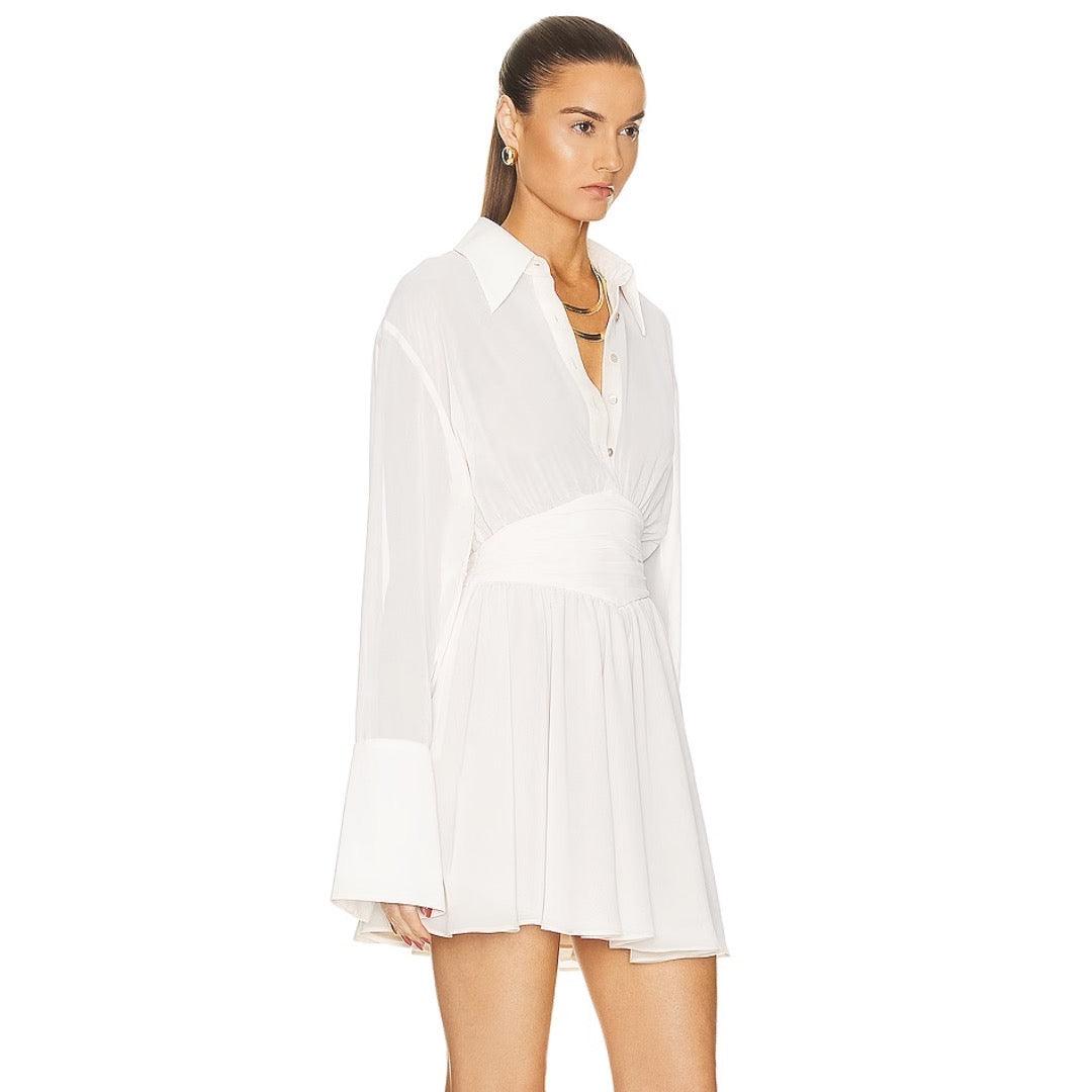 Delicate Dahlia Sheer Shirt Mini Dress - Dresses - Mermaid Way