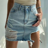 Walk Me Back High Waist Denim Skirt