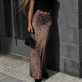 Clacive Fashion Loose Leopard Print Women'S Skirt 2024 Elegant High Waist Long Skirts Vintage Classic Skirt Female Clothing - Long Skirts - Mermaid Way