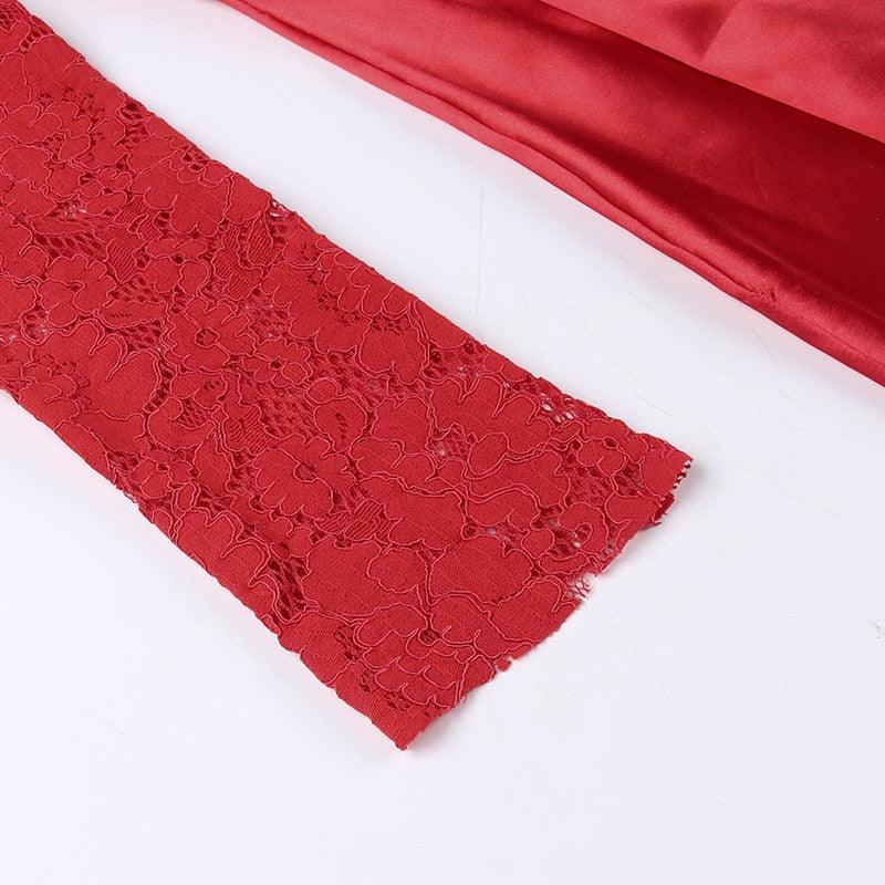 Red Lace Fabric 