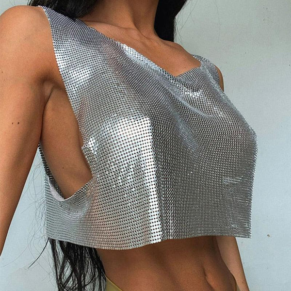 Galactic Chainmail Cowl Neck Tank Top - Shirts & Tops - Mermaid Way