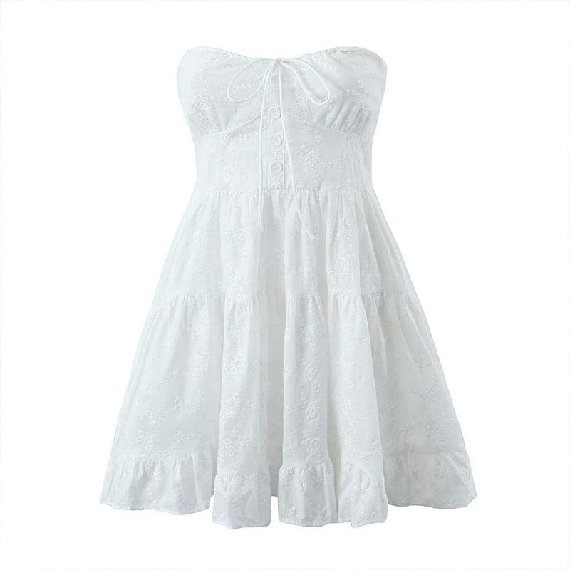 Cozy Cloud Vintage Cotton Mini Dress - Dresses - Mermaid Way