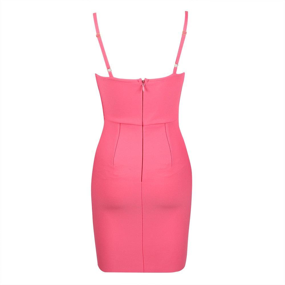 Mermaid Way Luminous Lotus Bodycon Corset Mini Dress - Pink / XS