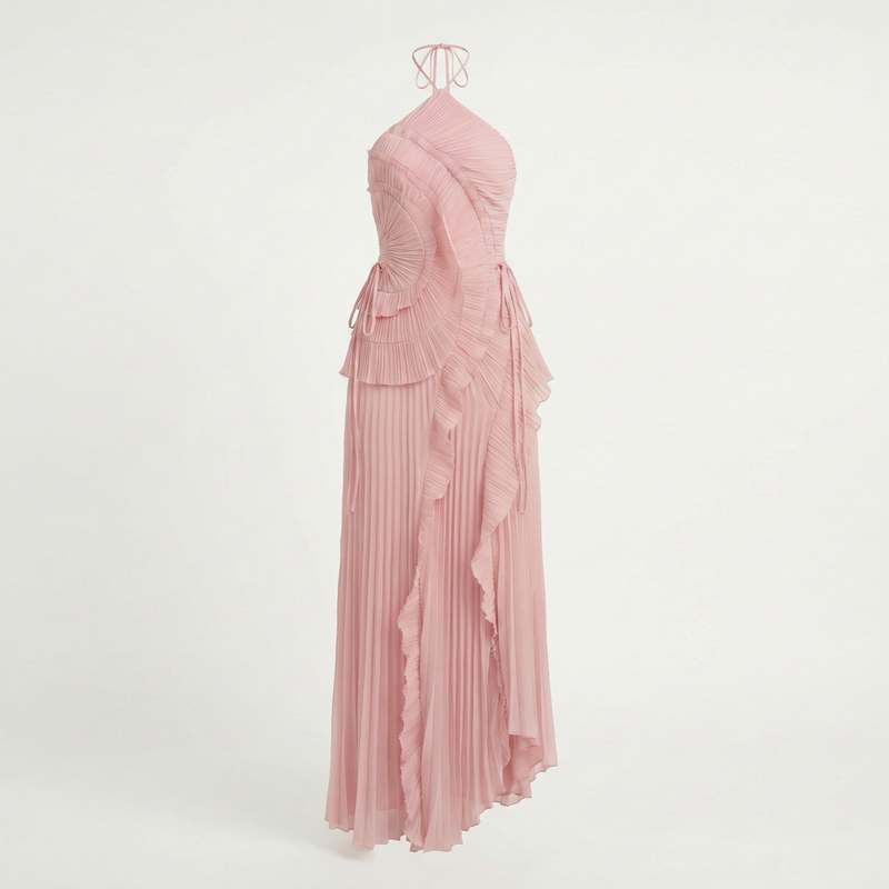charming rose pleated tiered midi dress Tea Pink Trouser Size:30 Slightly stretchy Body Style:30051D GAP PANELED APRON DRESS