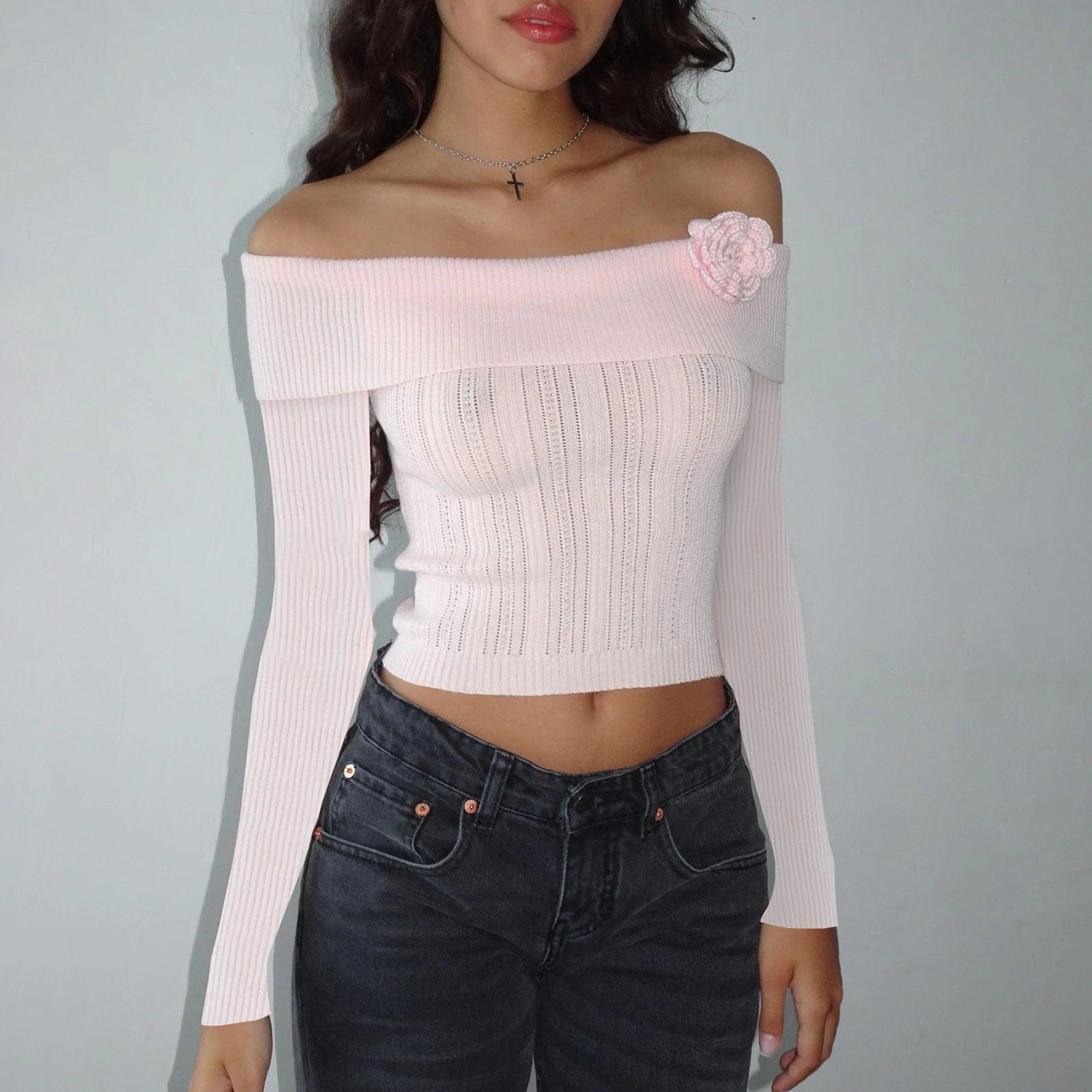 A Vibe Off The Shoulder Top - Pink / S - Mermaid Way