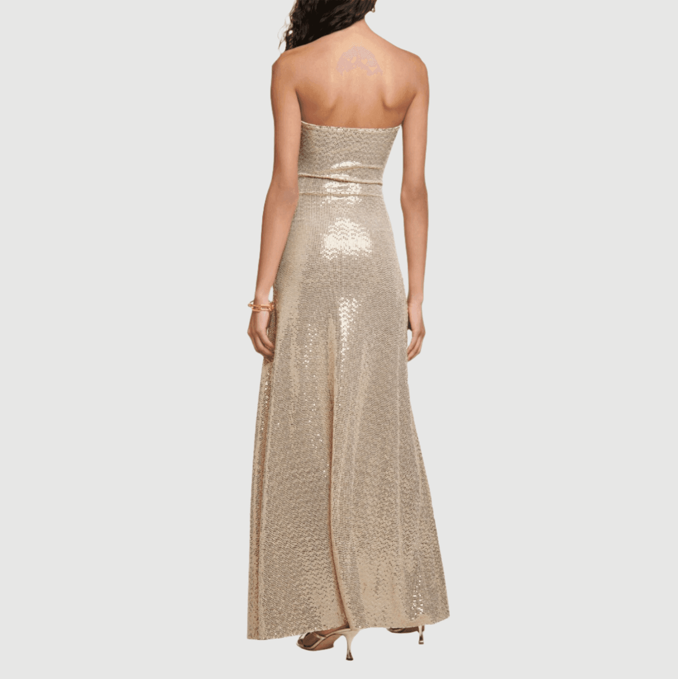 Addicted To Shine Cutout Off Shoulder Maxi Dress - Gold / S - Mermaid Way