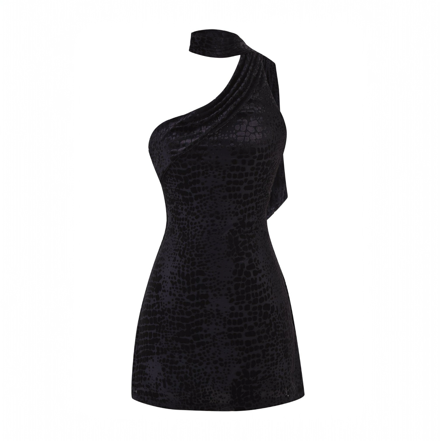 Adriana Velvet Mini Dress With Scarf Detail Mermaid Way