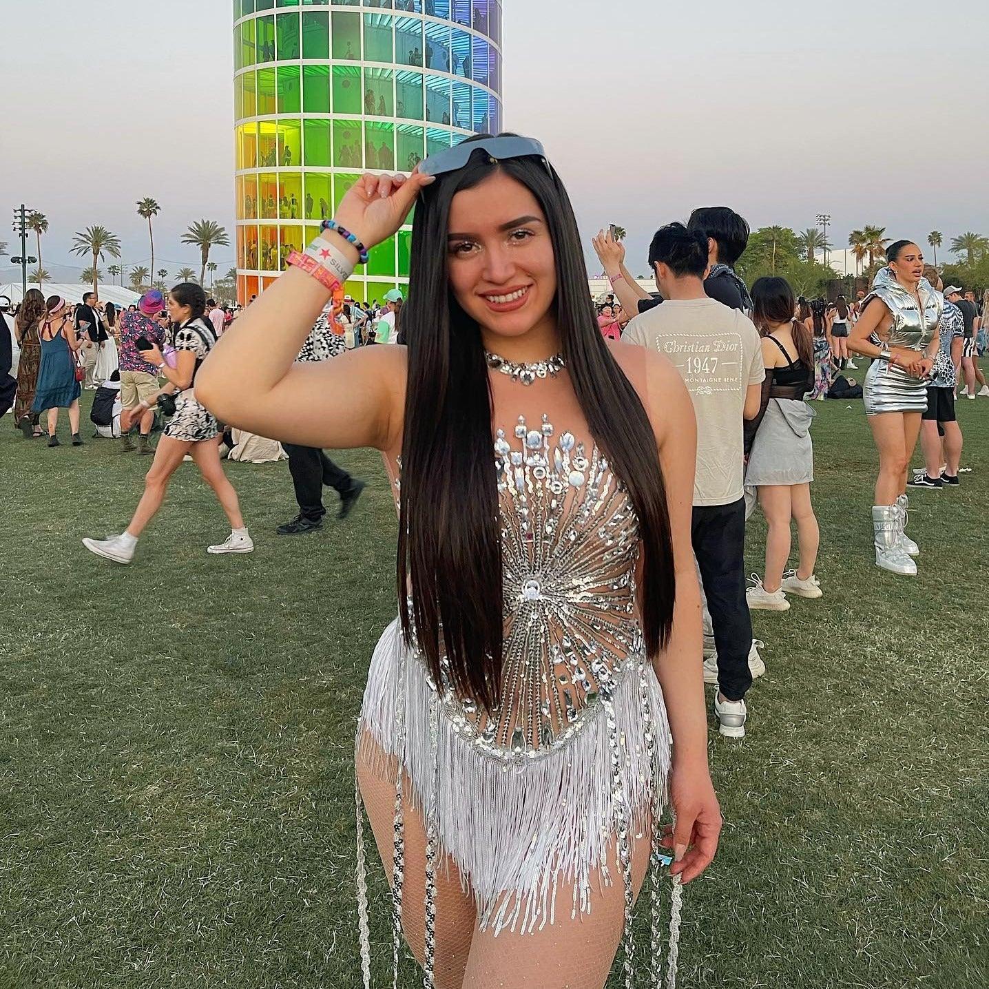 All About The Shine Crystal Fringe Bodysuit - Silver / S - Mermaid Way