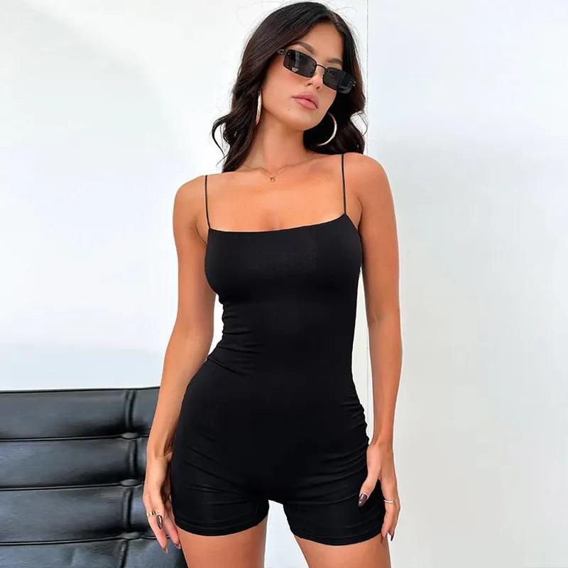 Angelic Grace Cotton Bodycon Playsuit - Black / S - Mermaid Way