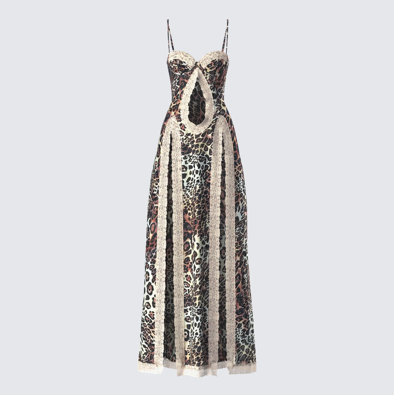 Angelis Leopard Print Maxi Dress Mermaid Way