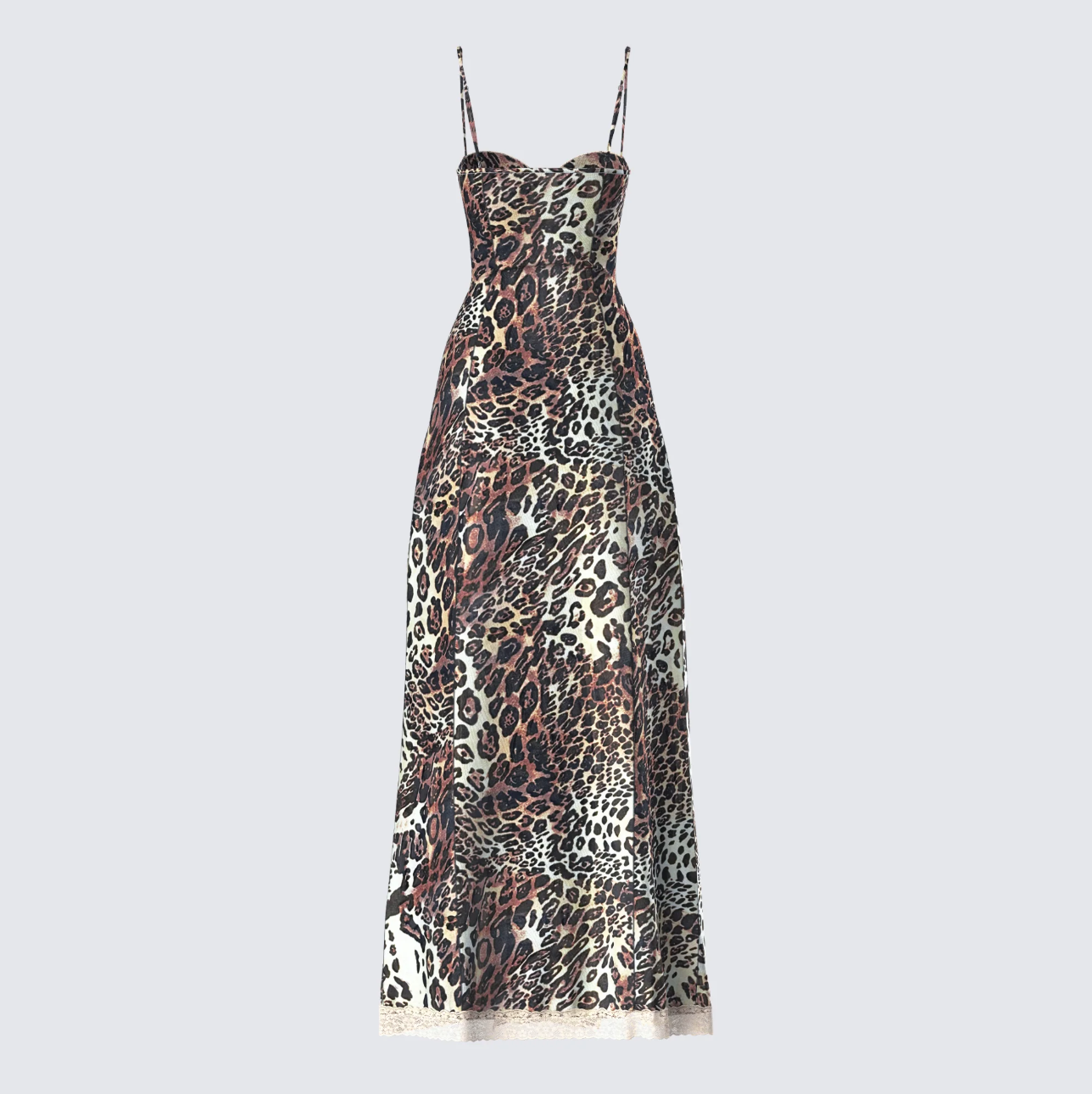 Angelis Leopard Print Maxi Dress Mermaid Way