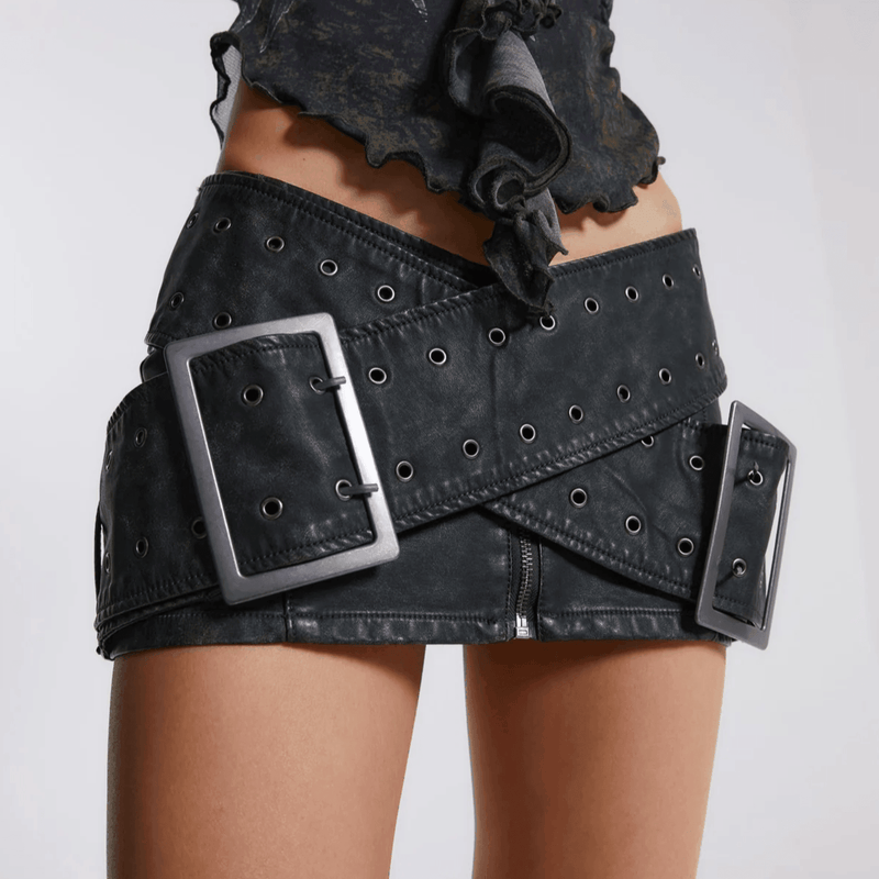 Astral Amethyst Belted Wrap Mini Skirt - Mermaid Way