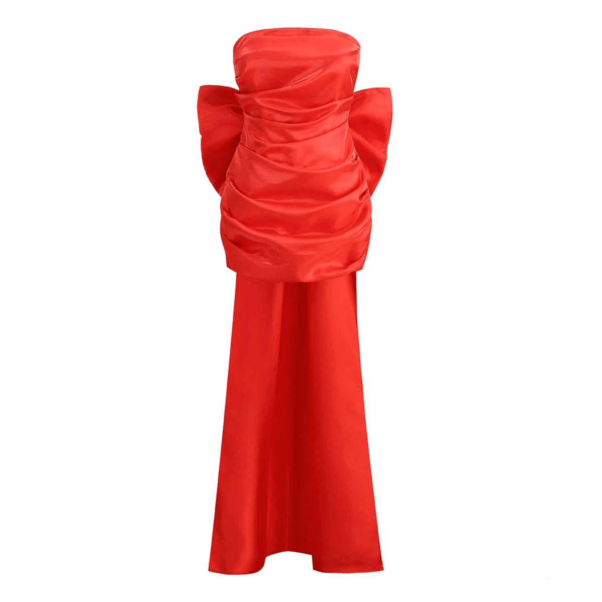 Away to Wonderland Oversized Bow Satin Mini Dress - Red / XS - Mermaid Way