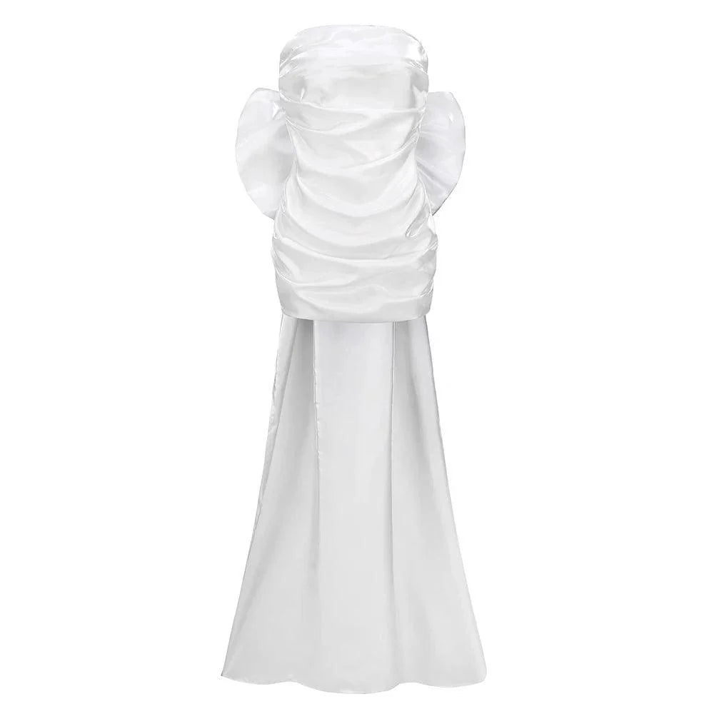 Away to Wonderland Oversized Bow Satin Mini Dress - Red / XS - Mermaid Way