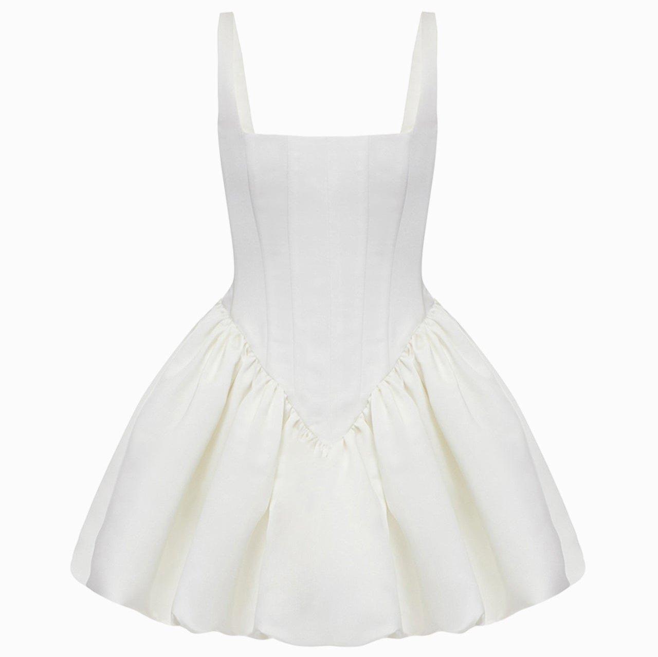 Baby Girl Corset Voluminous Mini Dress - White / S - Mermaid Way