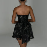 Black Star Sparkle Corset Mini Dress