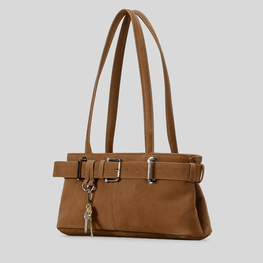 Beltora Faux Suede Shoulder Bag - Bronze - Mermaid Way