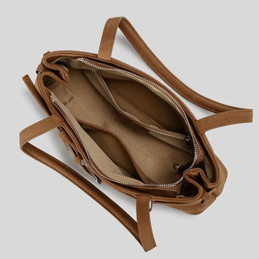 Beltora Faux Suede Shoulder Bag - Bronze - Mermaid Way