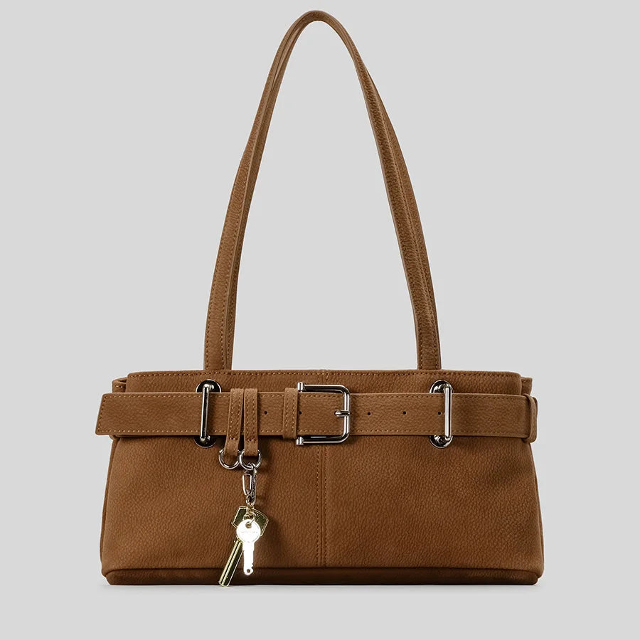Beltora Faux Suede Shoulder Bag - Bronze - Mermaid Way