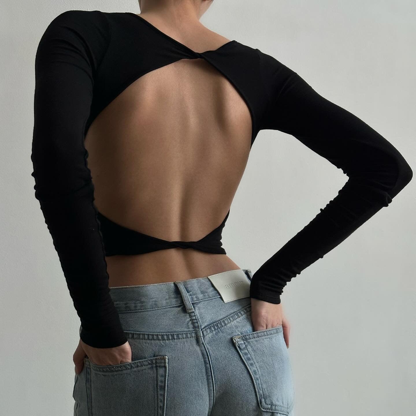 Bet My Life Open Back Crop Top - Black / S - Mermaid Way