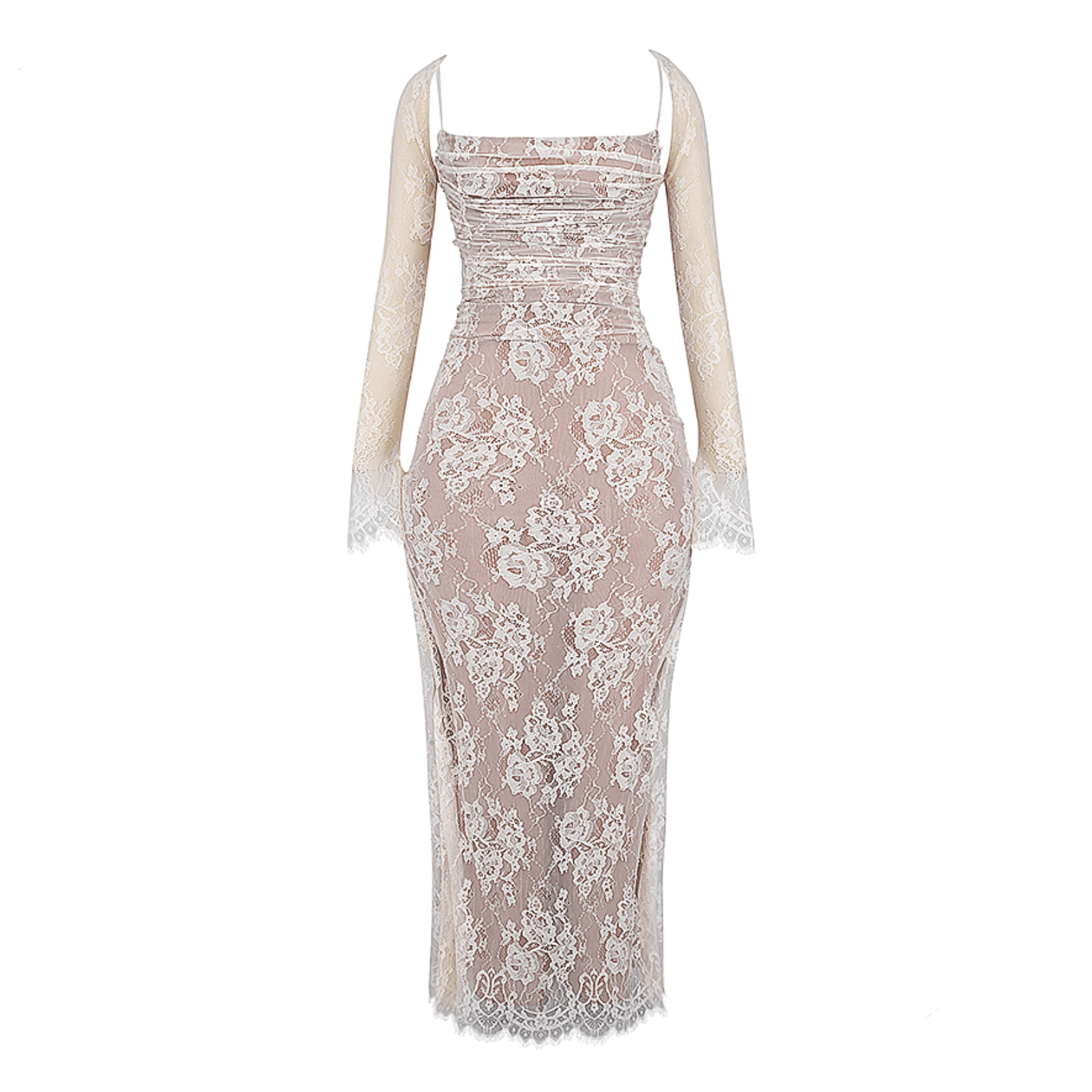 Between Two Worlds Vintage Lace Maxi Dress - Ivory / XS - Mermaid Way