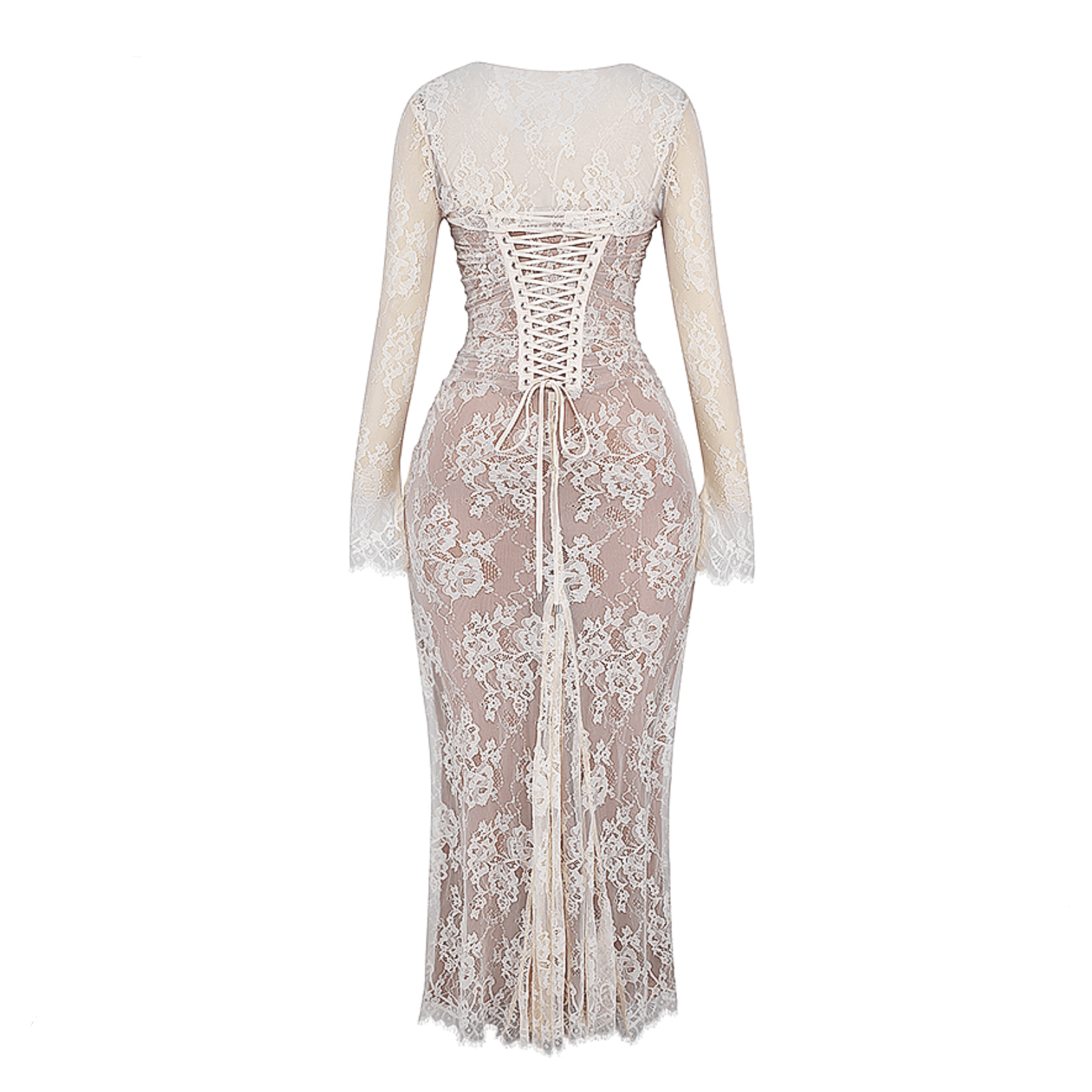 Between Two Worlds Vintage Lace Maxi Dress - Ivory / XS - Mermaid Way