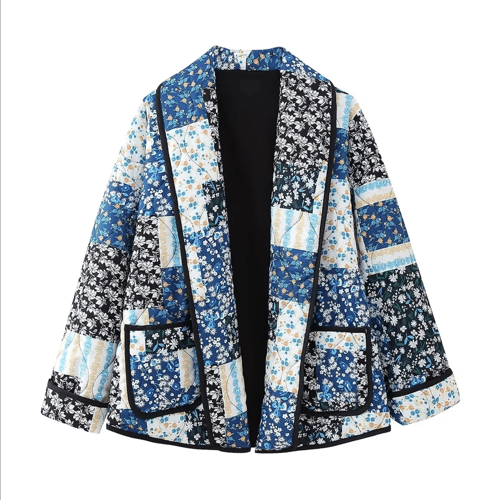 Candy Cloud Printed Patchwork Jacket - Light Blue / S - Mermaid Way