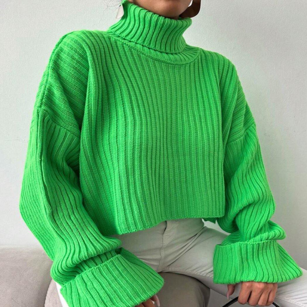 Cold Heart Loose Knitted Sweater - Green / S - Mermaid Way