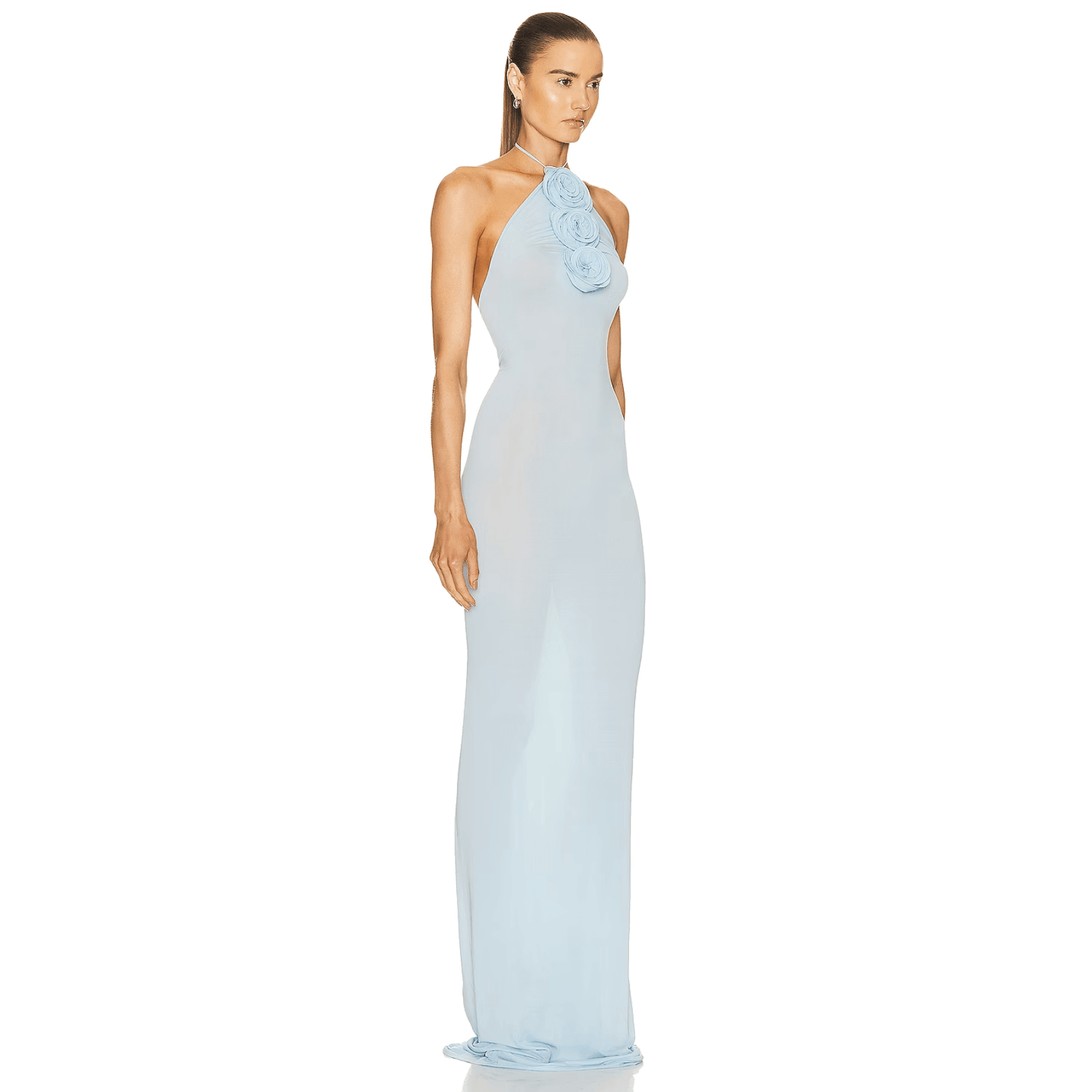 Color Me Blue Mesh Maxi Dress - Sheer, Elegant, Floor-Length Color Me Blue Mesh Maxi Dress - Sheer, Elegant, Floor-Length
