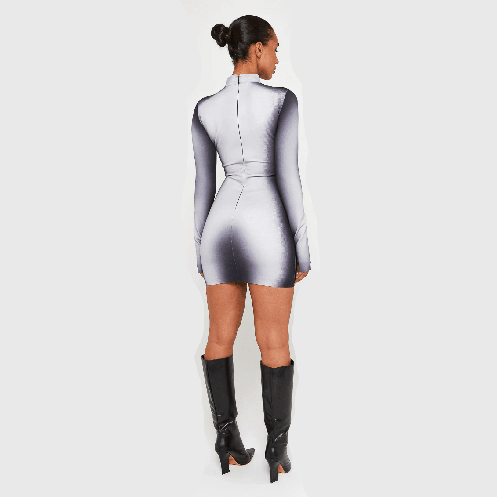 Crazy Girl Body Printed Mini Dress - Black & White Graphic Style Crazy Girl Body Printed Mini Dress - Black & White Graphic Style