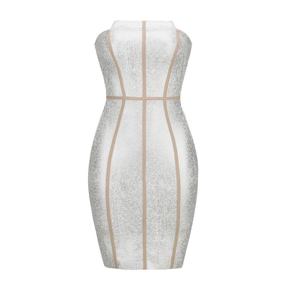 Crystal Martini Bandage Mini Dress in Silver Crystal Martini Bandage Mini Dress in Silver