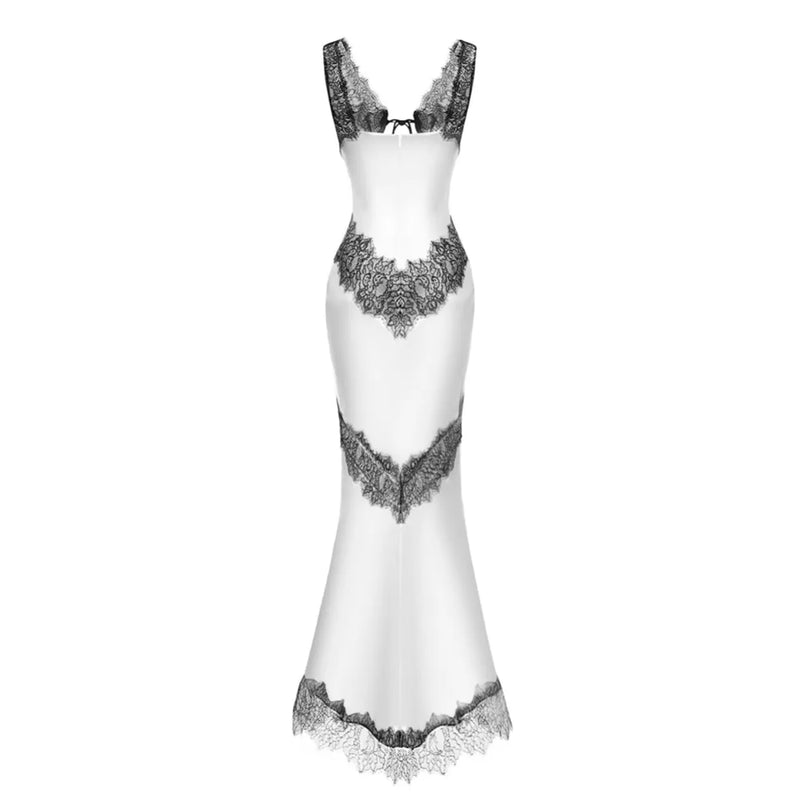chinese dress ladies Daphne White Lace Maxi Dress – Relaxed Casual Dress