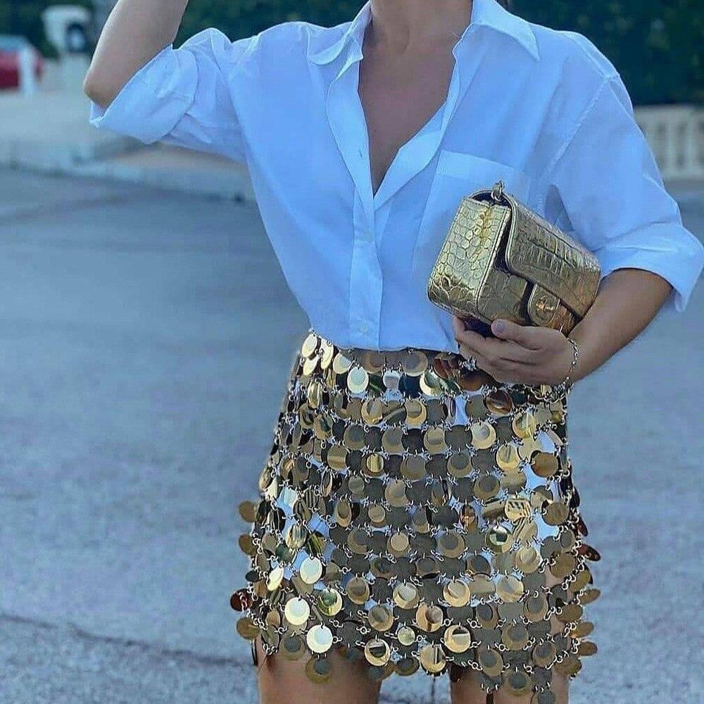 Date Me Now Sequin Embellished Mini Skirt - Gold / XS - Mermaid Way