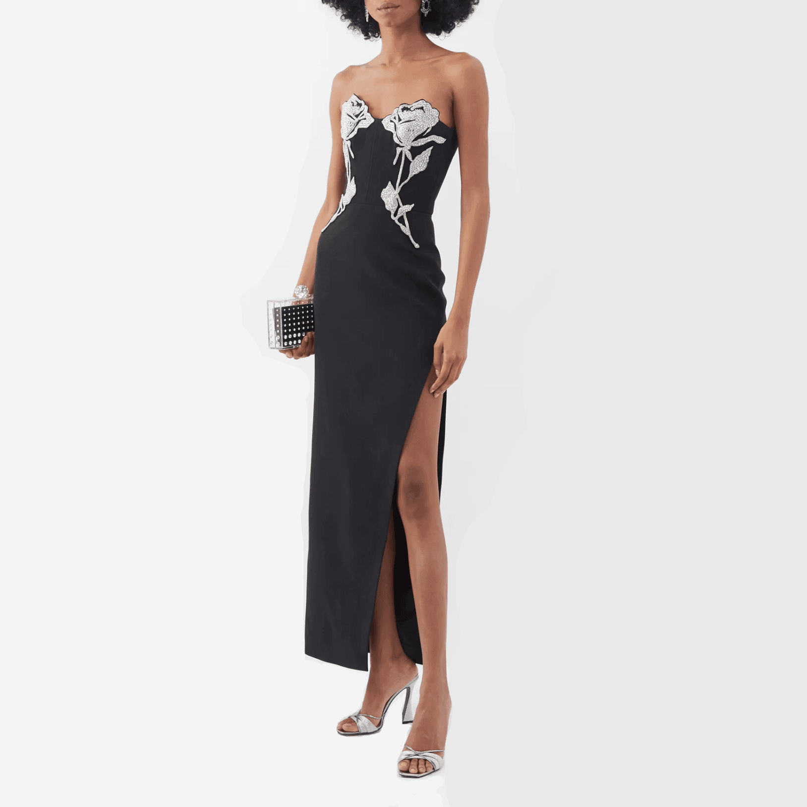 Dolled Up Crystal Rose Embroidered Maxi Dress Mermaid Way, Black / XS Dolled Up Crystal Rose Embroidered Maxi Dress Mermaid Way, Black / XS