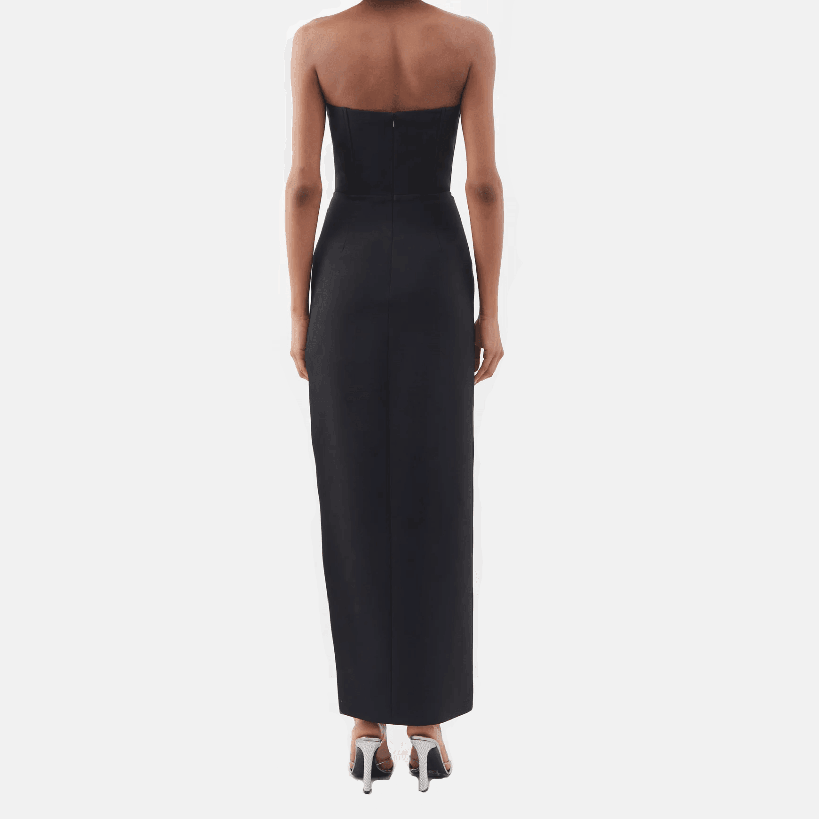Crystal Rose Embroidered Maxi Dress - Elegant Evening Style Black / M Crystal Rose Embroidered Maxi Dress - Elegant Evening Style Black / M