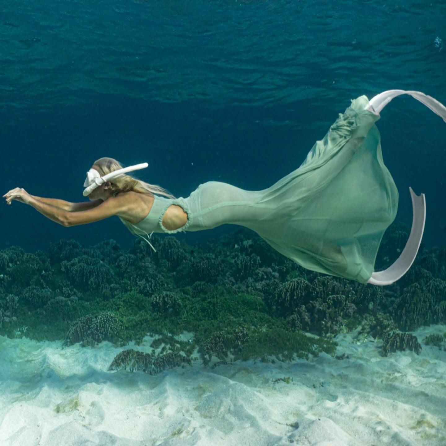 Butterfly Halter Light Green Maxi Dress - Mermaid Way M Butterfly Halter Light Green Maxi Dress - Mermaid Way M