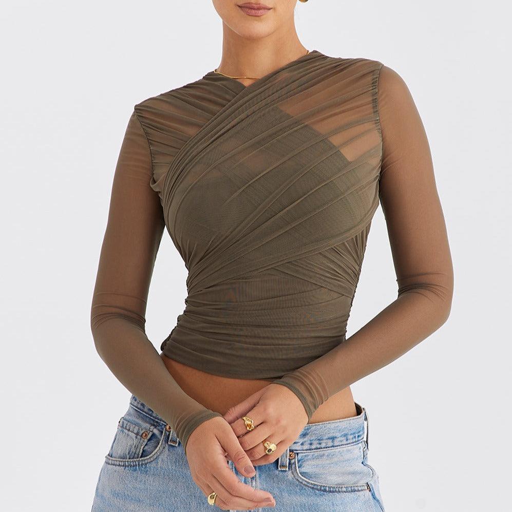 Endless Love Mesh Long Sleeve Top - Trendy Tops