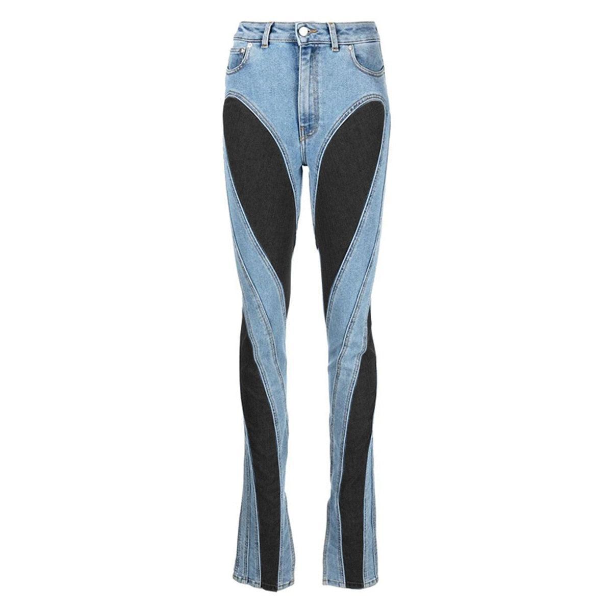 Epic Girl Two-Tone High Waist Jeans - Denim / S - Mermaid Way