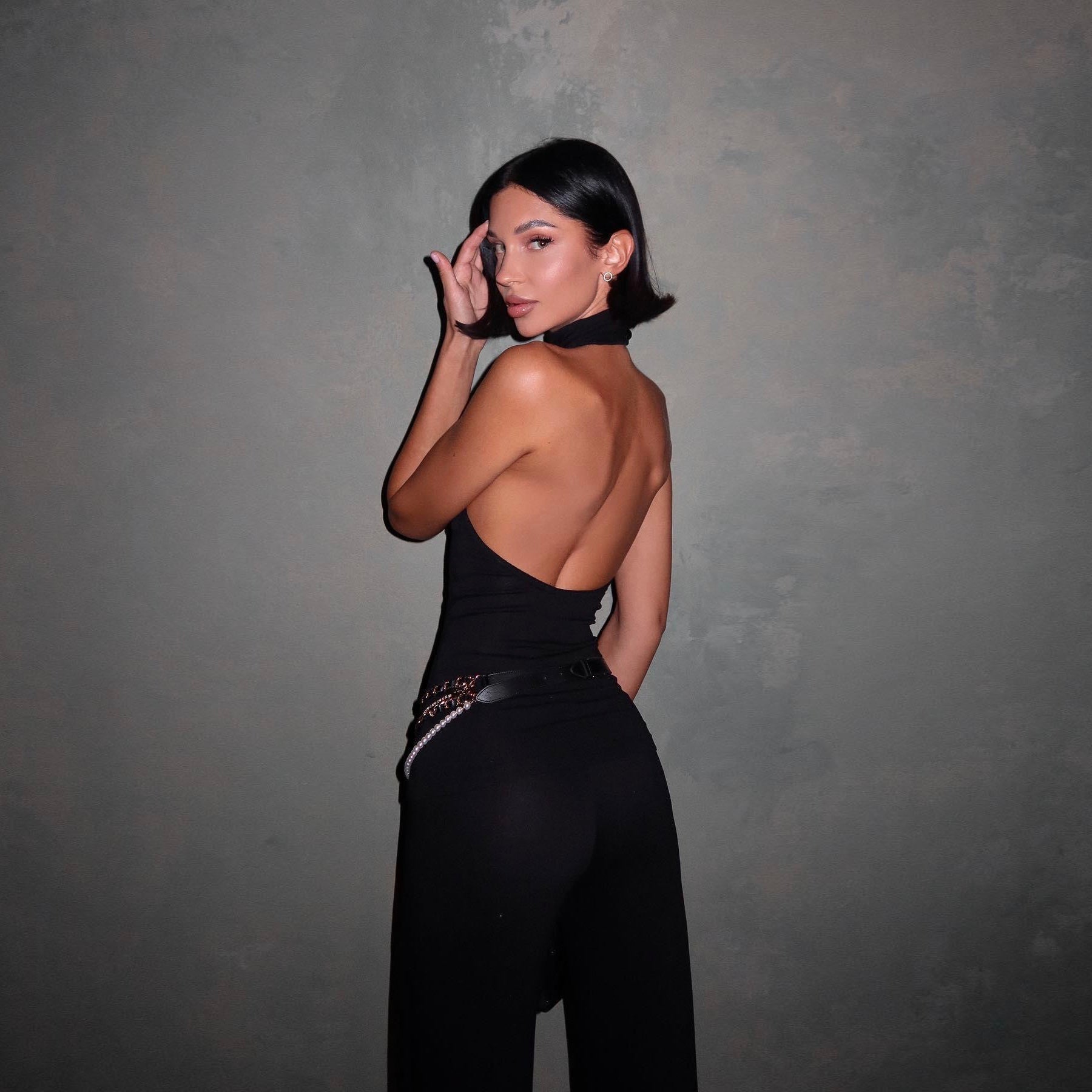 Every Time Backless Top And Flare Pants Two Piece Set - Black / S - Mermaid Way