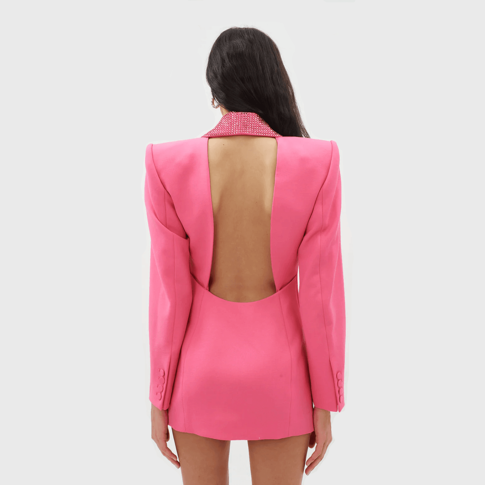 Flamingo Hues Crystal Mini Dress with Cutout Detail Flamingo Hues Crystal Mini Dress with Cutout Detail