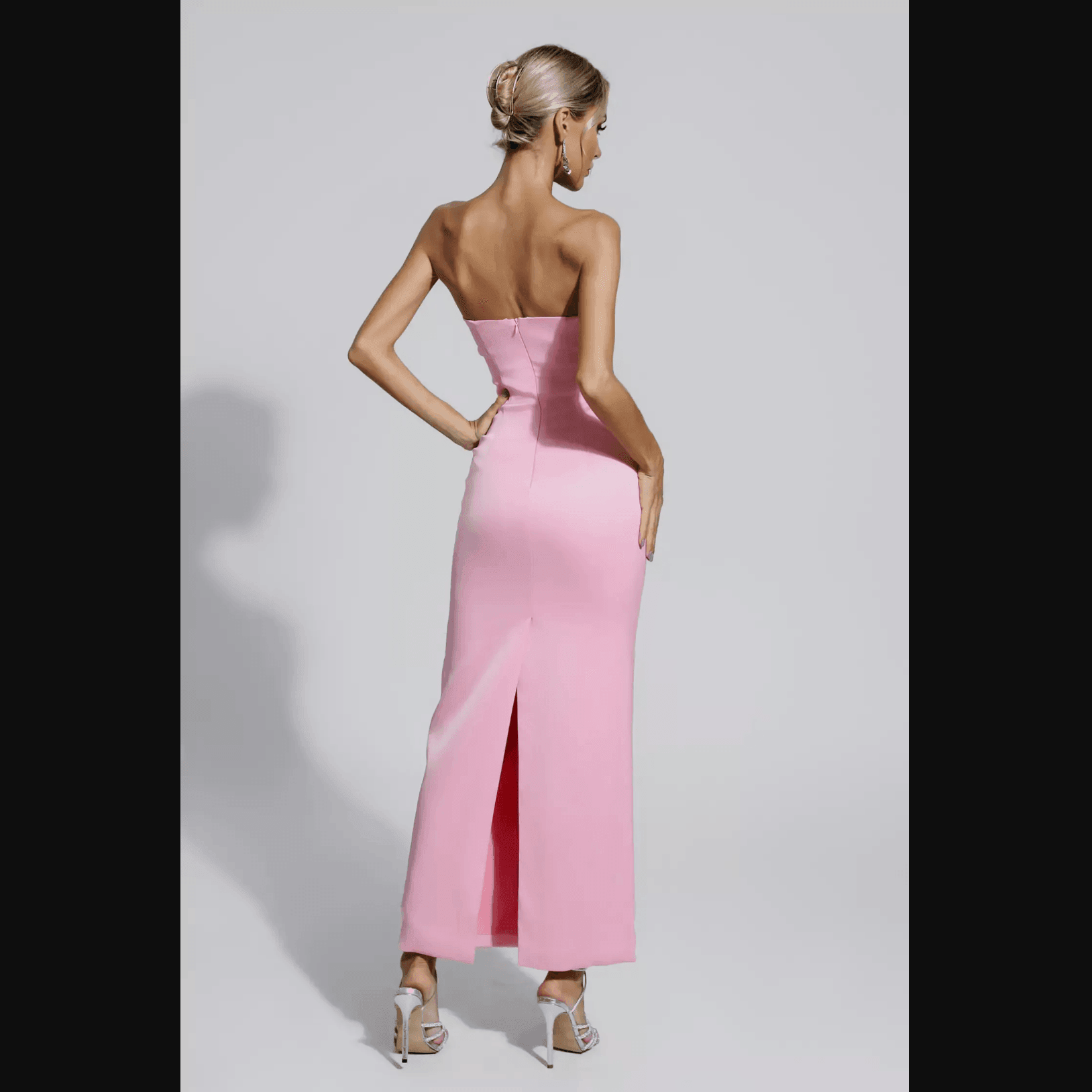For Lovers Only Crystal Heart Maxi Dress in Pink For Lovers Only Crystal Heart Maxi Dress in Pink