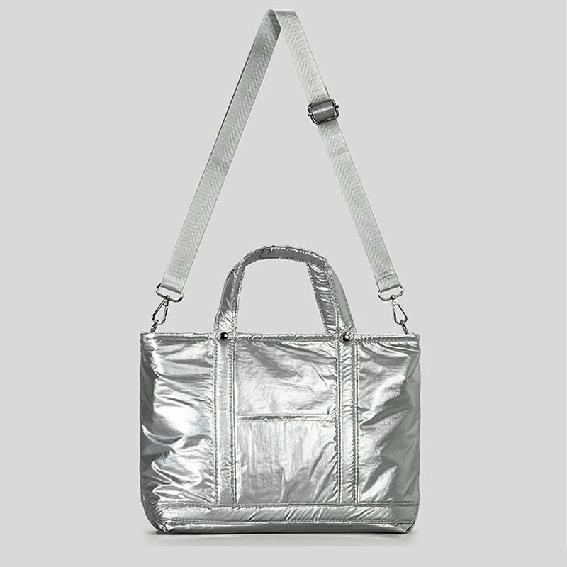 Future Case Puffer Padded Shoulder Bag - Silver - Mermaid Way