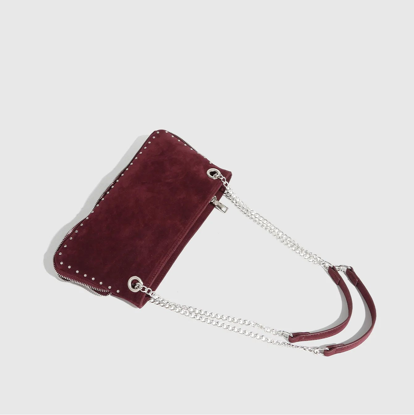 Garnet Noir Chain Shoulder Bag - Burgundy - Mermaid Way