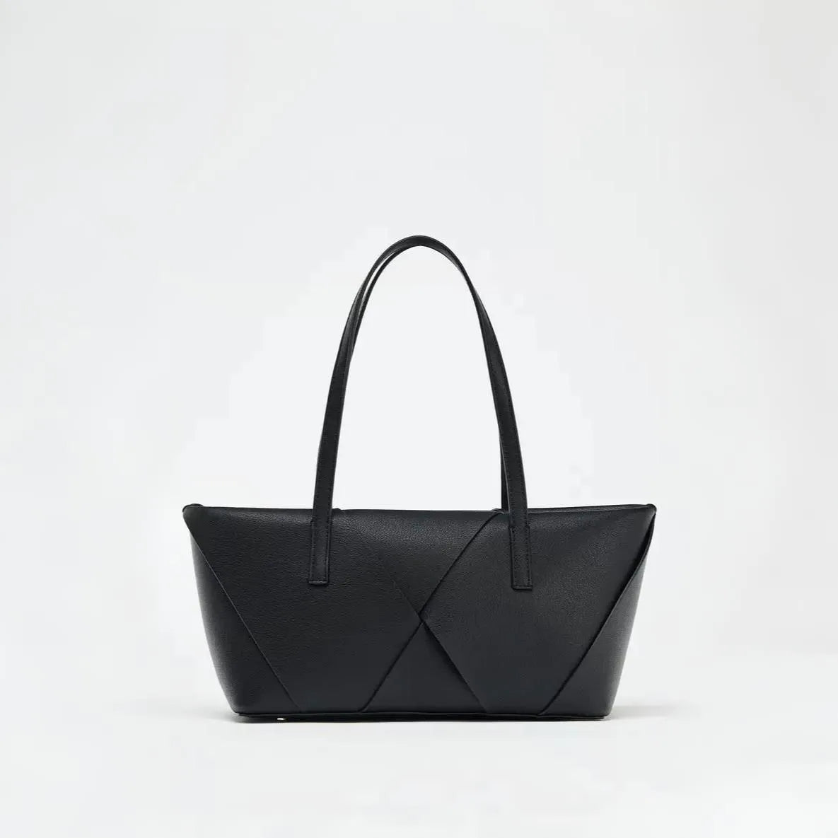 Black geometric tote bag, versatile accessory for any occasion