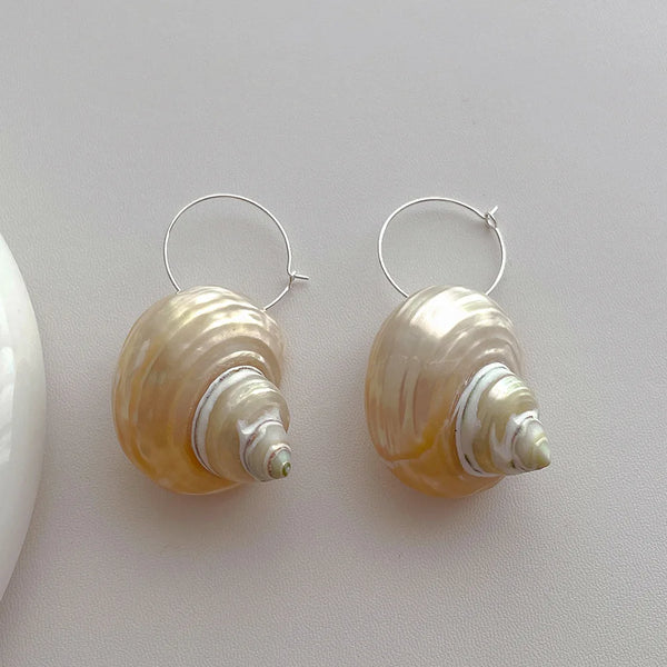 Shell hoop earrings, beach-inspired accessory