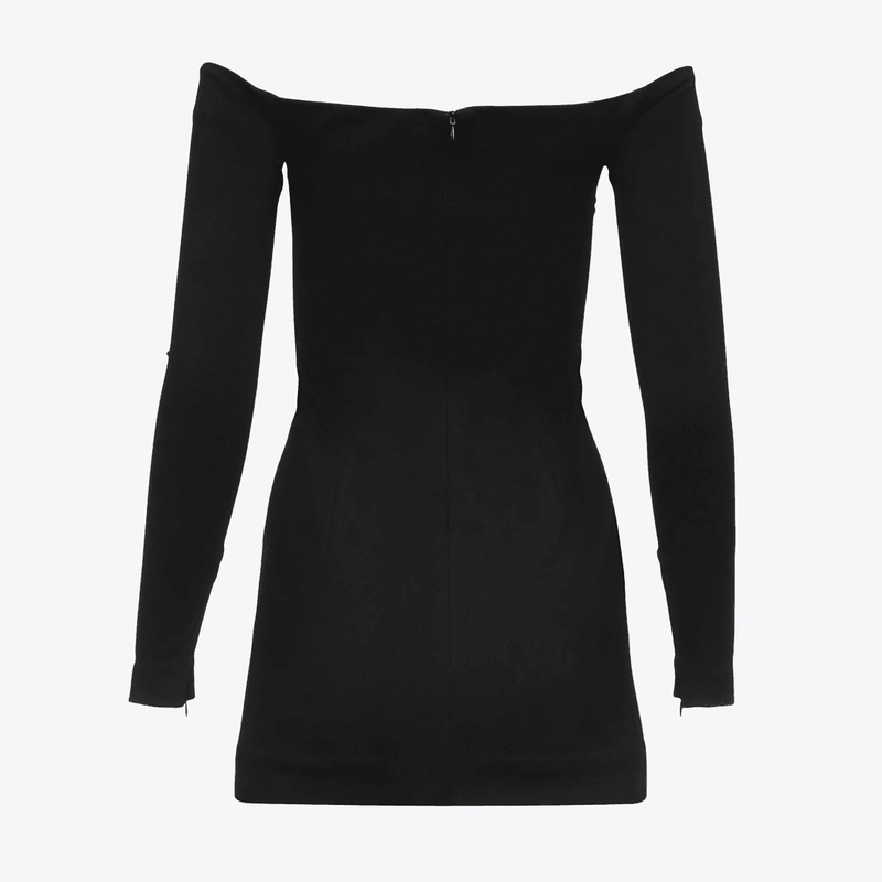 Glow Update Off Shoulder Crystal Cup Mini Dress ️Mermaid Way, Black / L