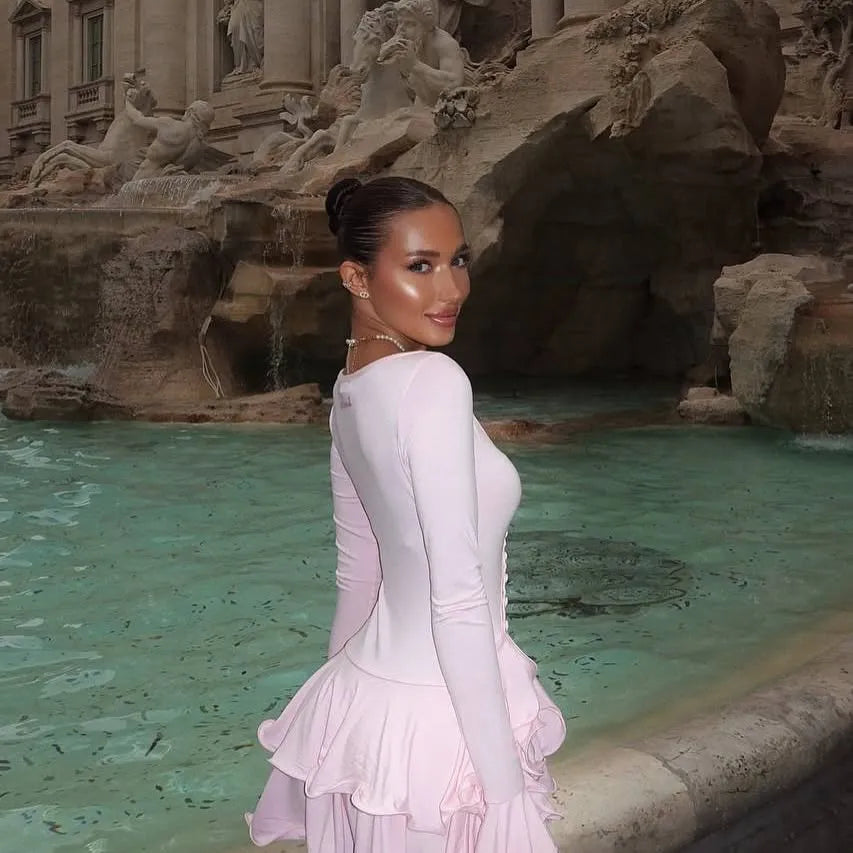 Pink Good Girl Ruffled Mini Dress Mermaid Way