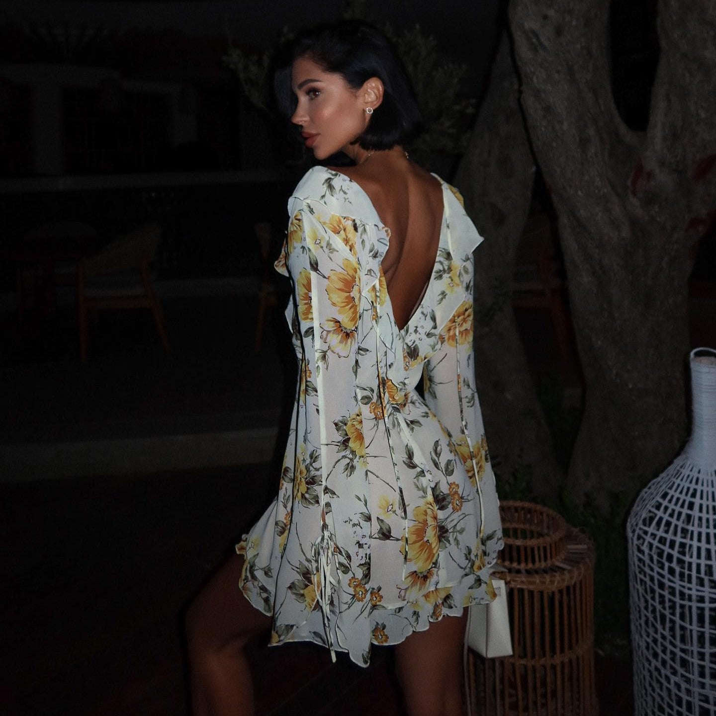 In This Moment Flower Print Lace-Up Mini DressMermaid Way In This Moment Flower Print Lace-Up Mini DressMermaid Way